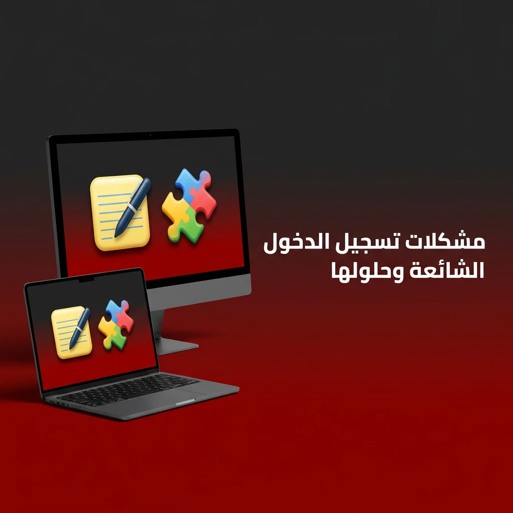 جدول يوضح مشكلات تسجيل الدخول الشائعة وحلولها مثل نسيان كلمة المرور والتحقق بخطوتين