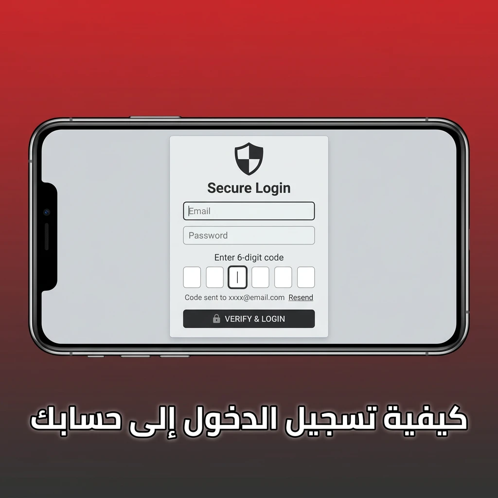 خطوات تسجيل الدخول إلى الحساب بإدخال البريد الإلكتروني وكلمة المرور والتحقق الأمني